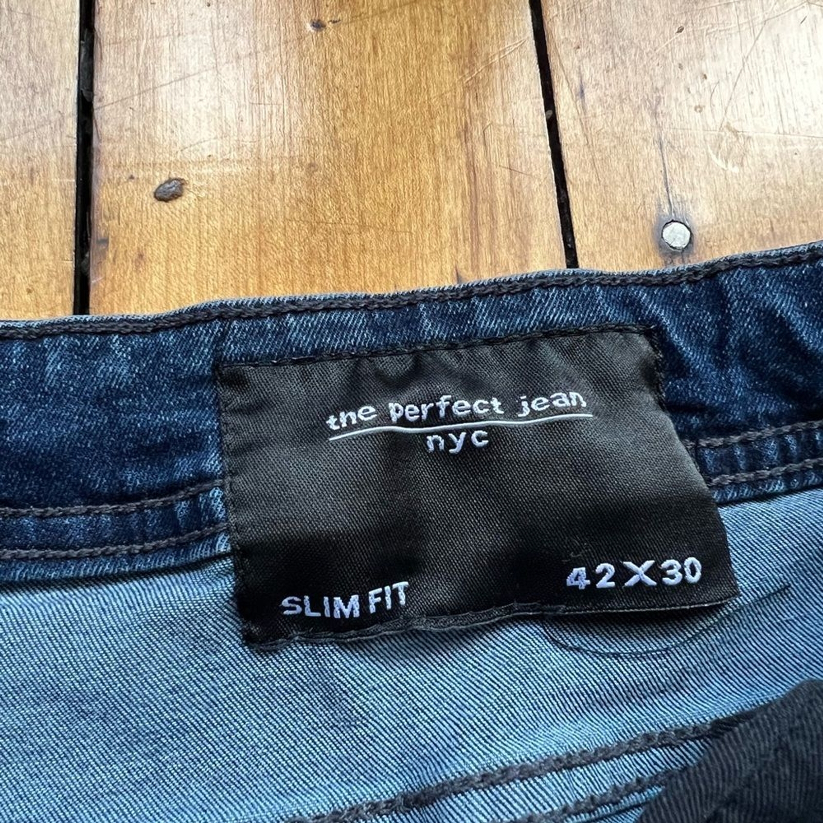 The Perfect Jean Men’s 42x30 Slim Fit Jeans Blue Denim Dark Wash Stretch