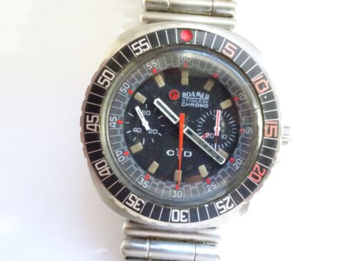 Vintage Roamer Stingray Chrono Diver Chronograph Valjoux 23 working good