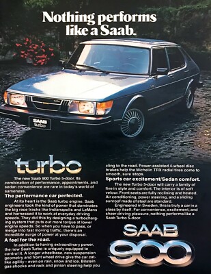 1979 Saab 900 Turbo 5-door Sedan photo Nothing Performs Like It vintage print ad