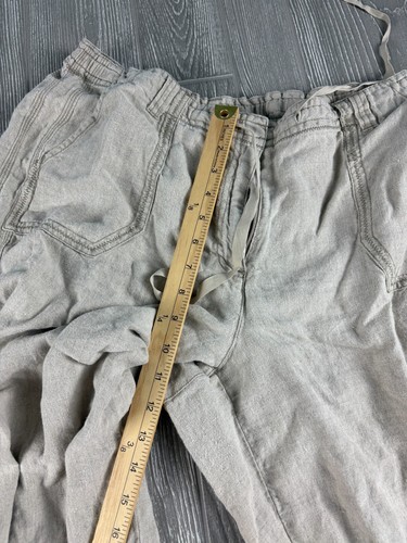 J JILL SIZE 16 100% LINEN TAN WIDE LEG FLOWY PANTS - Picture 4 of 12