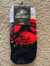 JURASSIC WORLD FALLEN KINGDOM PAIR OF SOCKS NO-SHOWS IN HAND