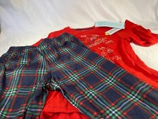 Cat  Jack Pajama Set 8/10 Kids Christmas Plaid Comical  