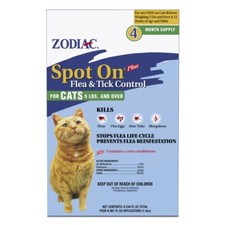 Zodiac Spot On Plus Flea  Tick Control for Cats 5 Lbs And Over, 2packs 