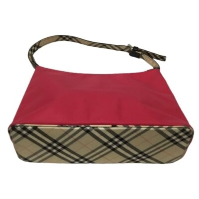 バッグ Burberry bluelabel oneshoulderbag check Auth BURBERRY BLUE LABEL One Shoulder Bag Nova Check Leather Red