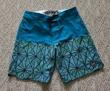 EUC Ron Jon Surf Shop Men s Board Shorts Size 32 Color Blue Swim Surf
