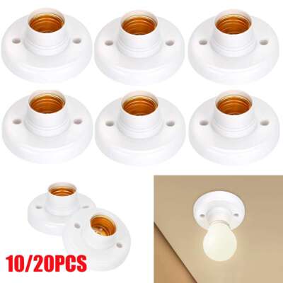 10/20x E27 Light Bulb Pendant Lamp Round Fixing Base Holder Screw Cap Socket US