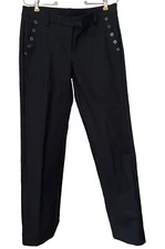 W by Worth Women's Size 6 Black Dress PANTS Matilda 32x34 Snap Pockets NWT