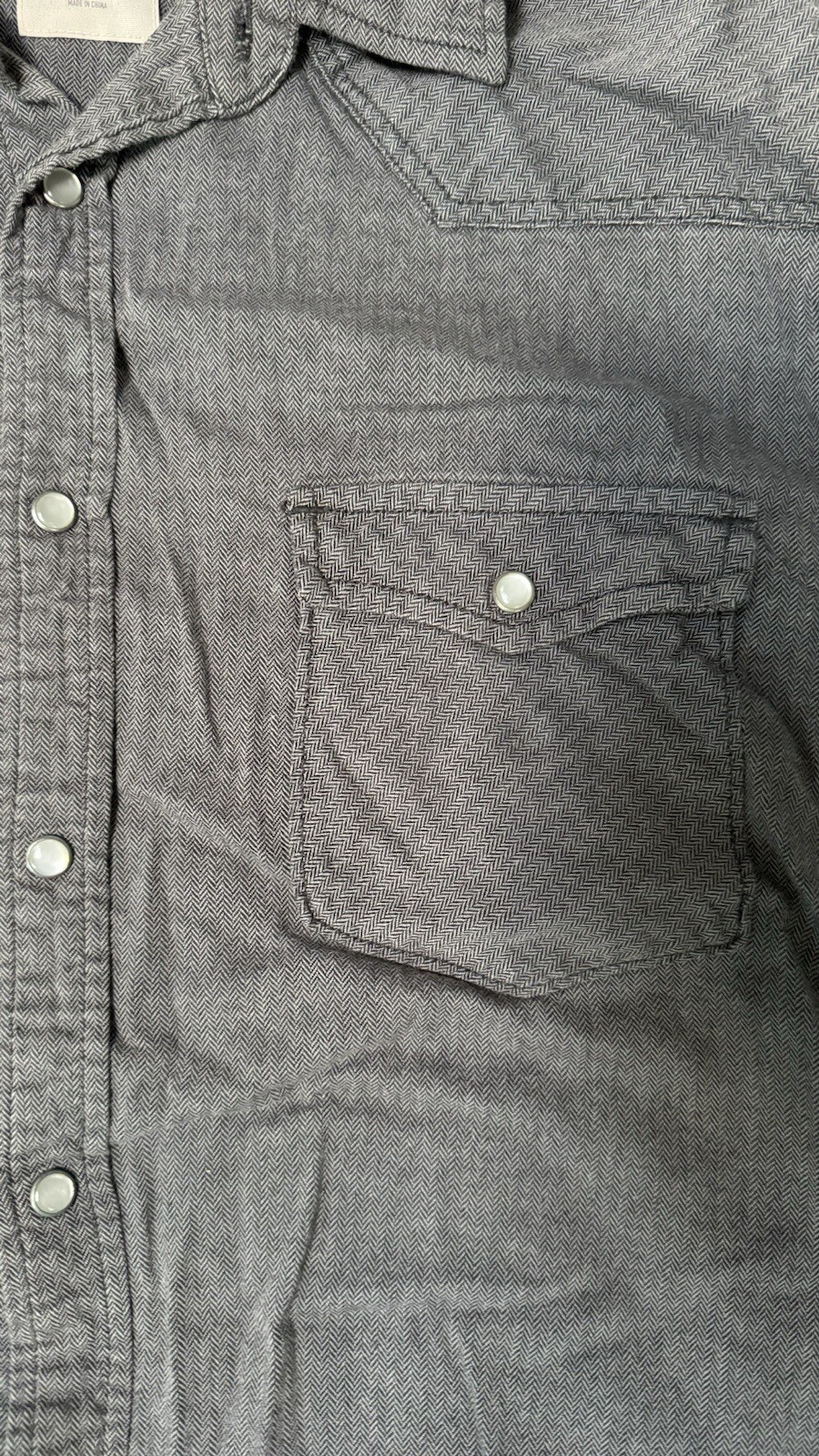 Mossimo Supply Co Athletic Gray Button Pearl Snap… - image 2