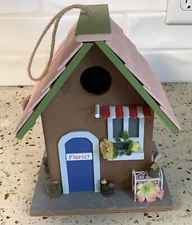Country Florist Garden Bird House Place And Time Deco Birdhouse Wood Constr