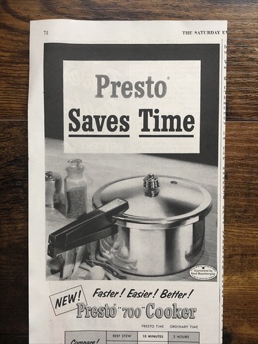 1955 Presto 700 Cooker PRINT AD Saves Time - Eau Claire Wisconsin VTG 1950s - Picture 2 of 3