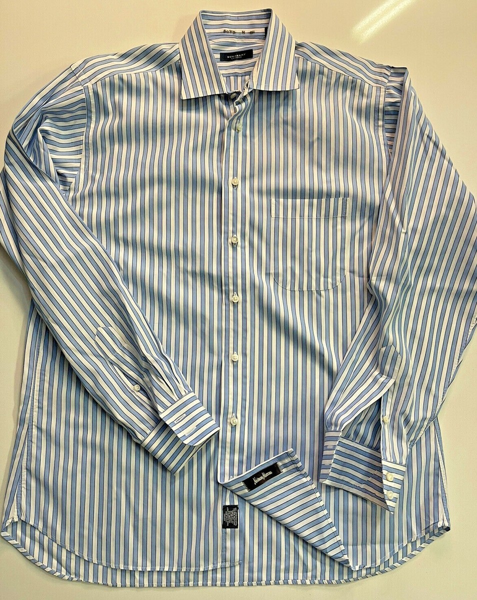 burberry dress shirt blue Relaxed Fit Check Cotton Shirt in Pilot blue - Men