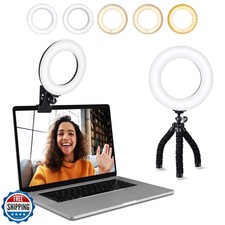 Video Conference Lighting Kit, Ring Light Clip on Laptop Monitor