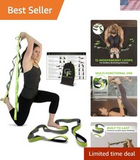 Durable 8' Yoga Stretch Strap with Multi-Loop Design  Comfortable Handles