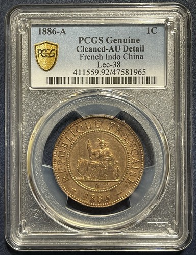 1886-A Francese IndoCina Lec-38 PCGS AU Dettaglio