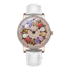 Women s Luxury Diamond Dial Quartz Watch 360 Rotating Waterproof