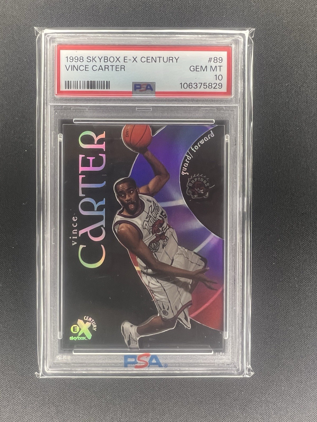 1998 Skybox EX Century Toronto Raptors Vince Carter #89 PSA GEM MT 10