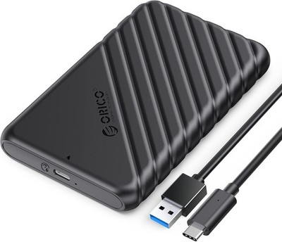 Externes Festplattengehäuse 2,5 Zoll USB C 3.1 Gen 1 Schwarz UASP Trim