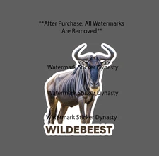 Wildebeest Sticker Waterproof Decal Animal Beast Wildlife Hunting Gift NEW