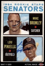 1964 Topps #167 Lou Piniella / Mike Brumley Senators RCs RC AUTO Signed