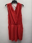 Gilli Women's Red Surplice Wrap Neck Romper Elastic Waist Pockets NWT Size 1X — photo 2