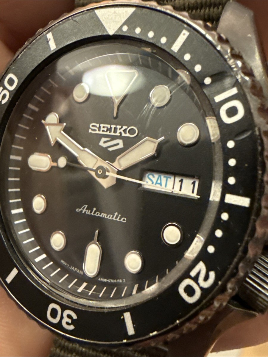 Excellent] Seiko 5 Sports 4R36-07G0 All Black Automatic Men's