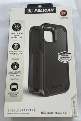 Pelican Shield Case W/ Kelvar for iPhone 12 Pro Max (6.7'') w/ Holster Black