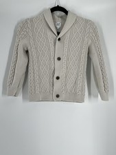 GAP boys button cardigan/sweater size M long sleeve fisherman cable knit ivory