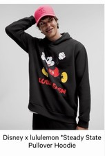 NWT Disney Lululemon Mickey Mouse Steady State Hoodie Sweatshirt Black M Unisex