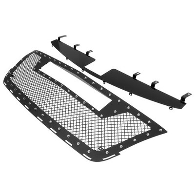 APS Stainless Black Mesh Rivet Grille Fits 2015-2020 Chevy Colorado