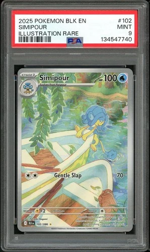 PSA 9 MINT Simipour 102 Black Bolt Pokemon Card