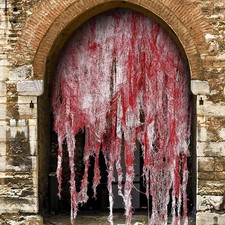 Halloween Bloody Gauze Cloth Decoration Scary Door Curtain Haunted House Props