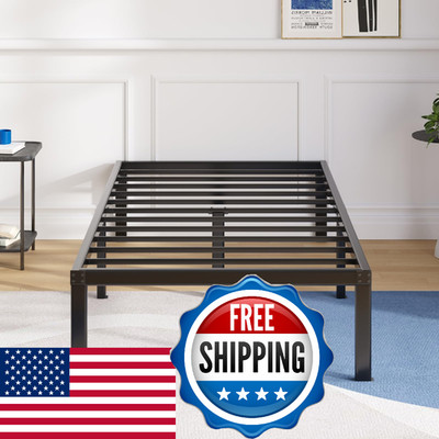 Avenco Metal Platform Bed Frame Twin Size 14 Inch   Noise Free Quiet Design, Hea