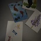 Watercolor Dragonflies-Original ACEO Watercolor Landscape 2.5 x 3.5 — photo 3