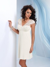 hochwertiges Nachthemd Nachtkleid Sleepshirt Viskose Negligee Spitze Donna S M L