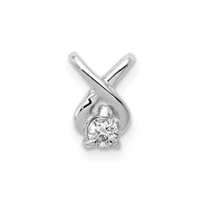 14k White Gold 2.9mm A Diamond Chain Slide Pendant