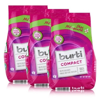 burti Compact Feinwaschmittel 1,3kg- Waschpulver (3er Pack)
