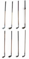 Vtg 1920s Hickory Shaft Golf Club Set 8 Piece Lot Wright Ditson, Wilson Irons