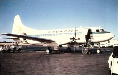 Frontier Airlines CV-600 Airplane Photochrome Limited Edition Postcard