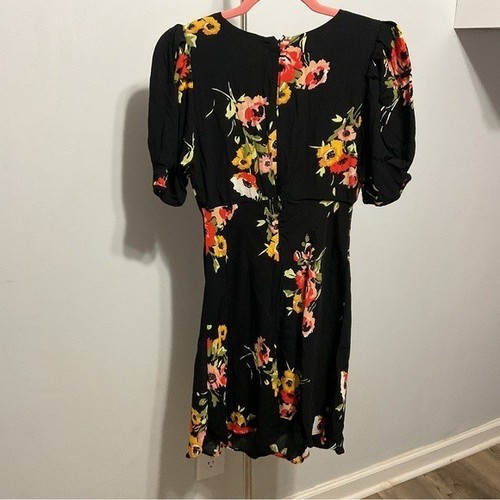 Free People Black Floral Midi Dress Size 0 - Picture 8 of 10