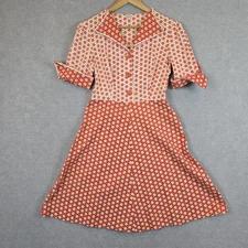 Vintage 50s 60s Dress Womens Floral Cotton Germany Housewife Retro Rockabilly 