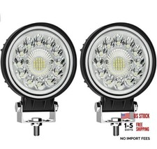 LED Tractor Work Lights, 4 Inch LED Pods Light 99W Round 12V/24V Spot Beam 2PCS