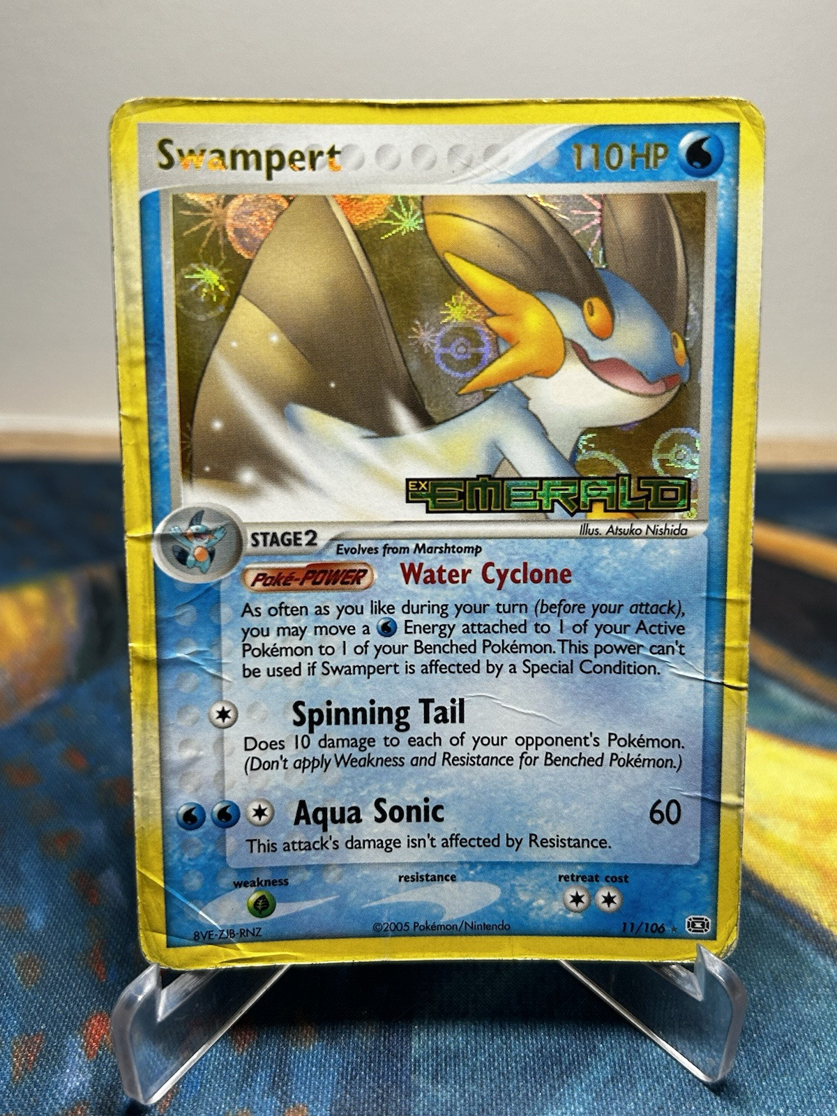 Swampert 11/106 Reverse Holo Rare EX Emerald Pokemon Stamped Card DMG