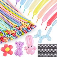 Pastel 260 Balloons for Twisting Balloons Animal, 100 PCS Pastel Latex Long S...