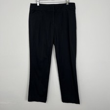 Eileen Fisher Black Organic Cotton Stretch Straight Leg Trousers Pants Small