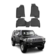 OMAC Floor Mats Liner for Hummer H3/H3T 2006-2010 Black TPE All-Weather 4 Pcs
