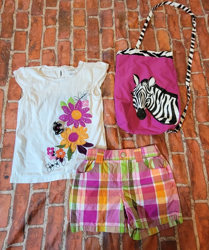 Gymboree Girls Zebra Set Sz 5 Guc Summer Outfit Purse Is Play