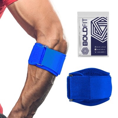 Boldfit Tennisellenbogenstütze Mit Band, Blaue Farbe