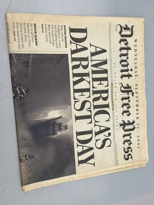 9/11 September 12th, 2001 The  Detroit Free Press Full Edition