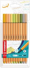 Fineliner - STABILO Point 88 - Wallet of 10 - Assorted Colors