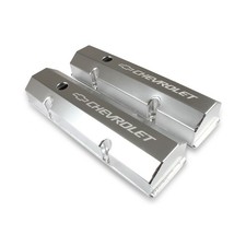 Holley Valve Covers 241-287 Track Short Bolt Fabricated Silver Tall For Sbc